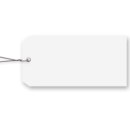 Blank Vinyl Tags - # 5 Size with Wire (White) - color: White
