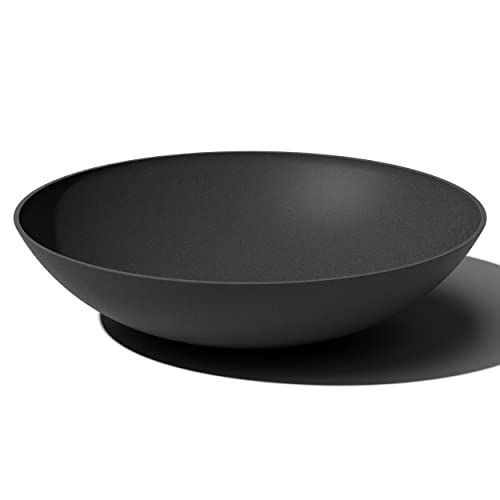 Veradek Mason Series Lane Bowl Planter| for Indoor or Outdoor Tabletops/Gardens |Made from Plastic-Stone Composite with Drainage Holes|Modern Décor for Flowers, Succulents, Small Plants - color: Black, size: 8"H x 32"DIA