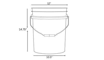 House Naturals 5 galon Food Grade BPA Free Made in USA Plastic Bucket Pail Container with Airtight Screw On Lid (Pack of 2)