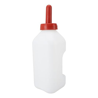 Rengue Calf Feeding Bottle, 2 Quart Thick Design Leakproof Nonslip Silicone Nipple, with Handle for Easy Feeding, Small (Horizontal Milk Pot)