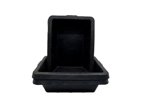 YINGXIA 3 Pcs Rubber Feeder Pan, 2.5 Gallon Horse Feed Bucket Rubber Feed Pan Large Utility Heavy Duty Rubber Horse Trough Feeder for Goats Horses Livestock Animal Feeding, 17.7 x 11.8 x 5.3 inches