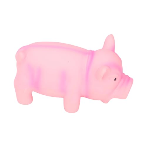 Buachois Dog Squeak Toy 6.3x3.1x3.1In, Cute Pig Grunting Latex Chew Toy Safe Bite Proof Pet Toy for Dogs Puppies (Pink) - color: #-01