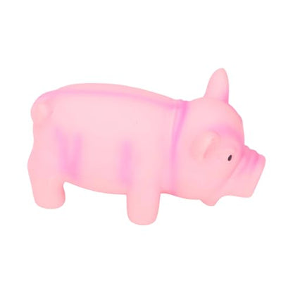 Buachois Dog Squeak Toy 6.3x3.1x3.1In, Cute Pig Grunting Latex Chew Toy Safe Bite Proof Pet Toy for Dogs Puppies (Pink) - color: #-01