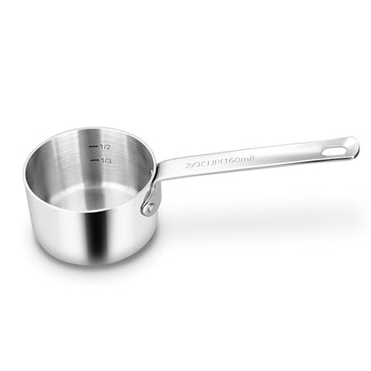 KEAWELL Premium Dog and Cat Food Measuring Cup 18/10 Stainless Steel (1, 2/3 Cup) - size: 2/3 Cup