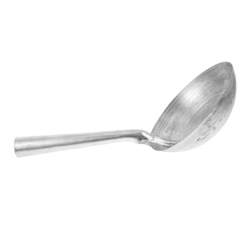 Iron Water Ladle with Handle Heavy Duty Grain Scoop for Livestock and Gardening Polished for Smooth Use Portable Water Spoon for Farm Feeding and Mixing Tasks