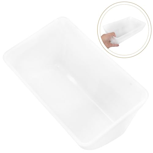 Yardwe 2pcs Hanging Feeder Trough for Livestock Chicken and Goat Feed Container Poultry Waterer Screws and Buckles for Ducks Geese and Deer - color: White