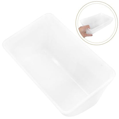 Yardwe 2pcs Hanging Feeder Trough for Livestock Chicken and Goat Feed Container Poultry Waterer Screws and Buckles for Ducks Geese and Deer - color: White
