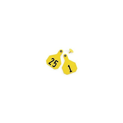 YTex 4 Star Large Cattle ID Ear Tags Yellow Numbered 151-175