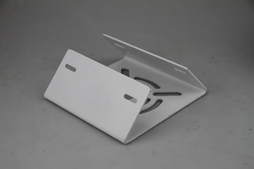 Universal Vertical Pole Mount for Security Camera, White | Solid Metal Bracket with 2 Loops, Suitable for CCTV Cameras LED Wall/Stage Lights Solar Panels, Pole Brackets