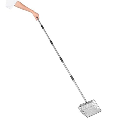 DOITOOL Scooper for Waste Long Metal Poultry with Large Detachable Handle and 66.8" Removal Manure Cleaning in Animal Agricultural and Livestock Stall Supplies