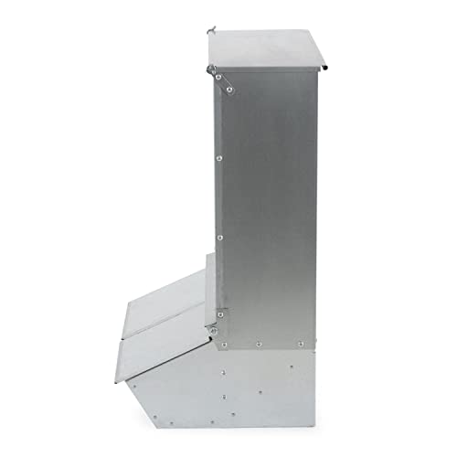Brower 2 Door Heavy Duty Galvanized Steel Alloy Supplement Outdoor Hog Feeder with Free Acting Doors for 8 Full Grown Hogs and Pigs