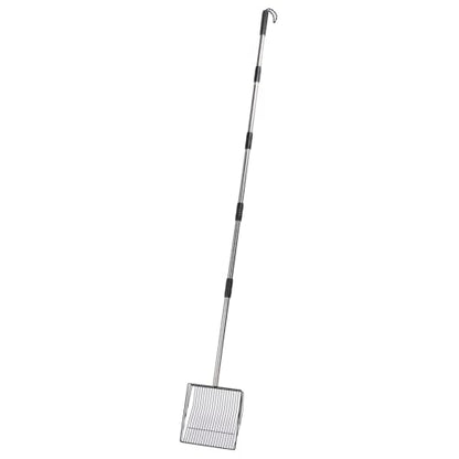 Drfeify Extendable Stainless Steel Non Stick Litter Scoop Heavy Duty Poop Shovel for Livestock Farms