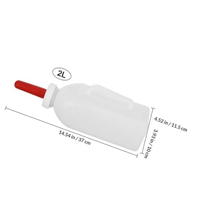 SUPVOX 2 Quart Calf Milk Feeding Bottle - Nursing Nurser with Handle & Rubber Nipple - 2l Long-spout Livestock Supply for Calves, Lambs & Goats - Farm Animal Feeder