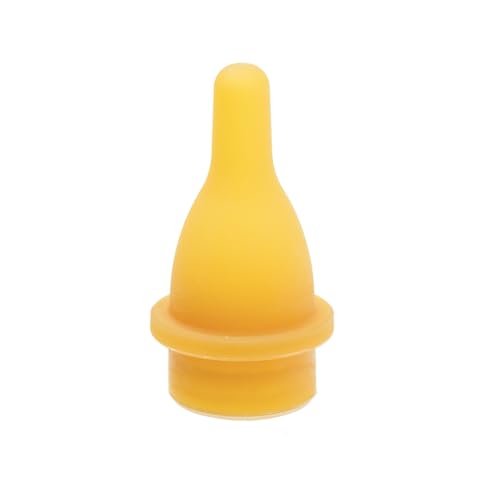 Bess 12 Pack Tan Colored Replacement Nursing Nipples for Baby Animals, Soft Natural Rubber Milk Feeding Teats for Lambs, Kittens, Goat Kids, and Small Animals - Durable, Leak Resistant Insert