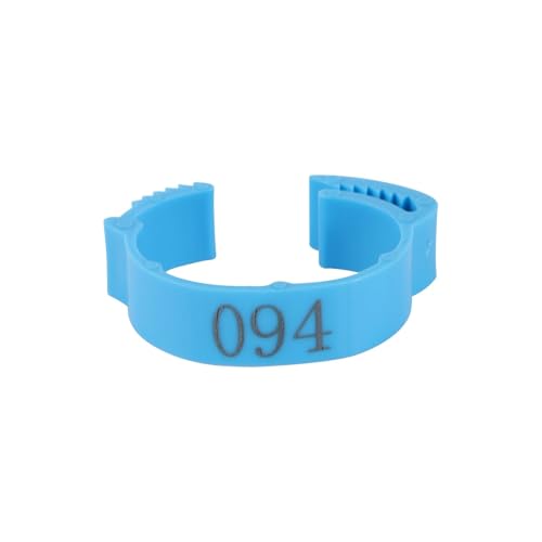100PCS Chicken Foot Ring Adjustable Size Poultry Leg Digital Label Buckle 6 Colors Plastic Chick Duck Goose Farm Equipment for Easy Flock Management(Blue) - color: Blue
