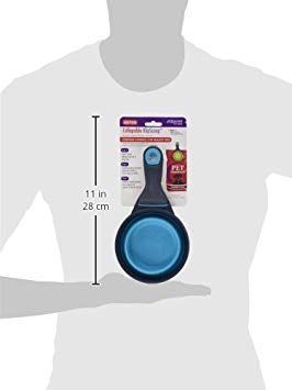 Dexas Popware for Pets Collapsible Klip Scoop, 3-in-1 Pet Food Scoop, Measuring Cup and Bag Clip, 2 Cup Capacity, Blue - color: Blue, size: 2 Cup Capacity