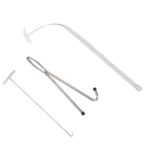 Zerodis Pig Midwifery Tools Set, Stainless Steel Veterinary Midwifery Rope Pliers Hook Pig Breeding Equipment Livestock Tool(3pcs)