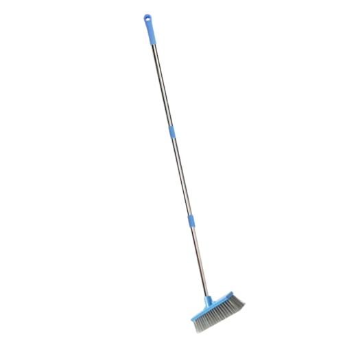 Long Handle Stiff Bristle Floor Scrub Brush Cleaning Broom for Indoor Outdoor Use for Bathroom Kitchen and Deck Surfaces with Convenient Hanging