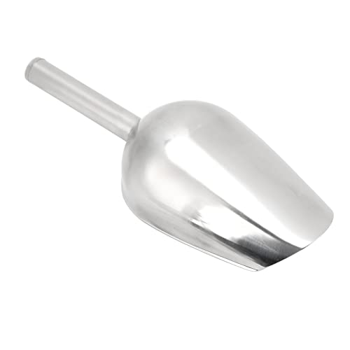 Qiilu Large Dog Food Scoop & Stainless Steel Pet Food Shovel - Long Handle Feeder for Cats and Dogs, Heavy Duty Animal Scoop