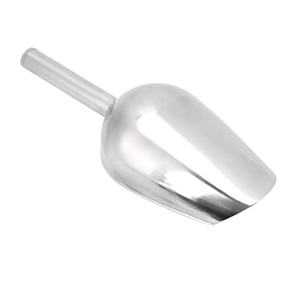 Qiilu Large Dog Food Scoop & Stainless Steel Pet Food Shovel - Long Handle Feeder for Cats and Dogs, Heavy Duty Animal Scoop