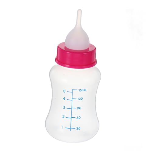 BESPORTBLE 4pcs Silicone Puppy Feeding Bottle Safe and Durable Pet Feeder with Wide Aperture Includes Replacement Bottle Mouth Cleaning Brushes Random Color