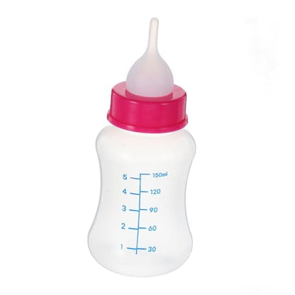 BESPORTBLE 4pcs Silicone Puppy Feeding Bottle Safe and Durable Pet Feeder with Wide Aperture Includes Replacement Bottle Mouth Cleaning Brushes Random Color
