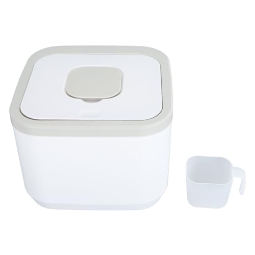 Rice Storage Container, Airtight Large Capacity Food Dispenser for Pantry Kitchen Food Grade ABS 50 Lb Stackable Bin with Lid and Measuring Cup