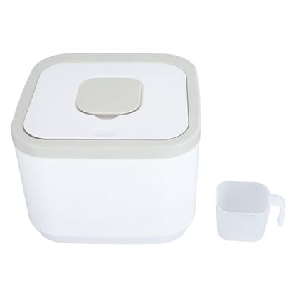 Rice Storage Container, Airtight Large Capacity Food Dispenser for Pantry Kitchen Food Grade ABS 50 Lb Stackable Bin with Lid and Measuring Cup