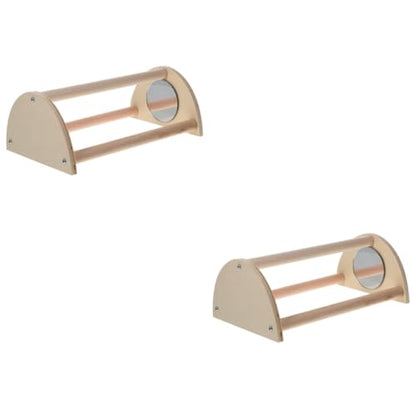 VANZACK 2pcs Wooden Chick Perch Roosting Bar for Chickens Chick Training Stand for Coop and Brooder Comfortable Resting and Playing for Poultry