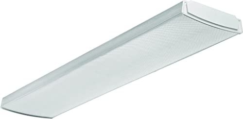 Lithonia Lighting 4 Foot LED Wraparound Ceiling Light, Low-Profile Curved Basket Ceiling Light Fixture, Dimmable, 3500K Neutral White, MVOLT 120-277V, Damp Listed for Garage Lighting and Closets - color: 3500K, size: 4 ft | Curved, style: 2nd Gen