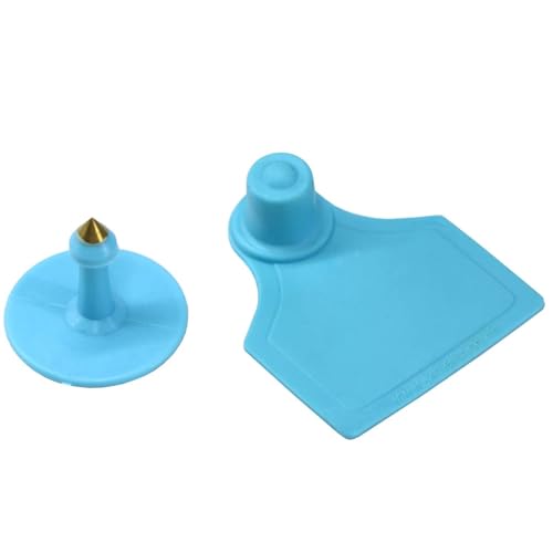 Cattle Ear Tags 100PCS 4x5CM Blank Ear Tags for Goats Sheep Cattle Cows Pigs Livestock Identification TPU Precision Eear Label Farm Animal Marker for Animals(Blue) - color: Blue