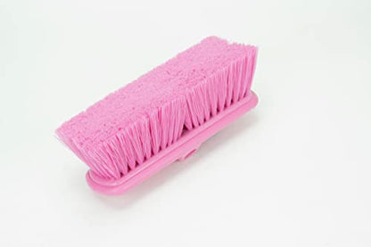SPARTA Flo-Thru Heavy-Duty Deck Scrub Brush Nylon Bristled, Boat and Floor Scrub Broom with Protective Bumper for Floors and Large Equipment, Plastic, 9.5 Inches, Pink - color: Pink