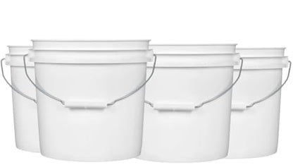 House Naturals Plastic bucket with screw on Lid - Food Grade 2 Gallon container - Made in USA (Pack of 5)