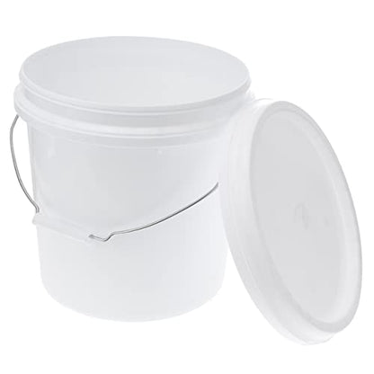IMIKEYA Food Grade Plastic Storage Bucket with Lid Airtight Multipurpose Container for Pet Food Livestock Feed Charcoal Thick Plastic Pail with Hand Grip and Side Handles for Easy Carrying