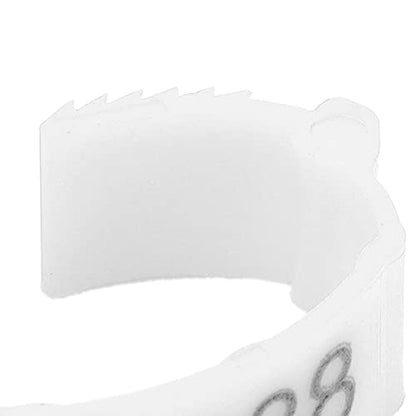 100Pcs Colorful Plastic Chicken Leg Buckle Rings, Retractable Poultry Identification Bands for Chicken Duck Bird, Safe and Material for Poultry Feeding Supplies (White (100 Pieces per Pack)) - color: White (100 pieces per pack)