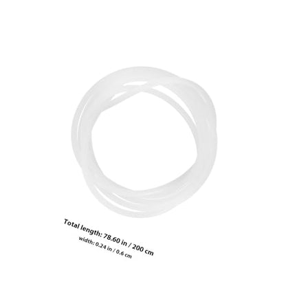 Mikikit 1set Clear Silicone Milk Hose with Brush for Coffee Machine Milk Pipe Replacement Easy Install Food-grade for Automatic Espresso Machines