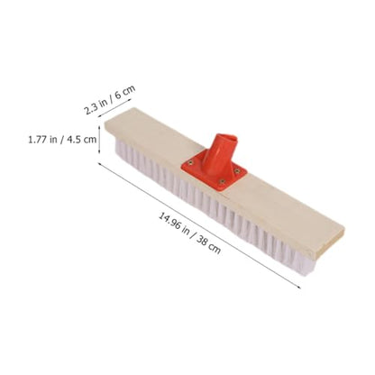 Hard Bristle Floor Brush with Long Handle, Nylon Patio Scrubbing Brush for Outdoor Deck and Bathroom Cleaning, Stiff Bristle Garden Scrub Broom for Carpet and Garage Dirt Removal