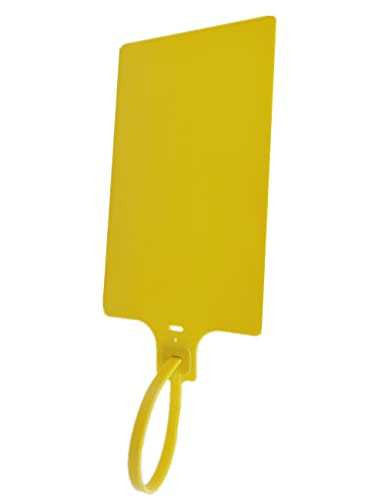 Blank Waterproof Plastic Tags Marker Ties Large Labeling Tags Fastener 2.28"×3.94" 200pcs,Yellow - color: Yellow, size: 200pcs