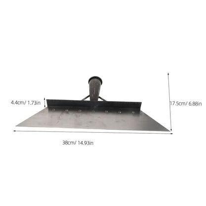 Heavy Duty Farm Cleaning Shovel and Metal Feces Scraper for Livestock Manure Removal, 38cm Manganese Steel Flat Shovel for Barn and Pasture Maintenance