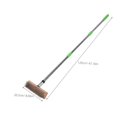 LIOOBO Stainless Steel Scrub Brush: 1.2m Heavy-Duty Wire Bristle Brush for Tough Stains - Outdoor Use on Decks Patios & Concrete - Commercial Cleaning Tool