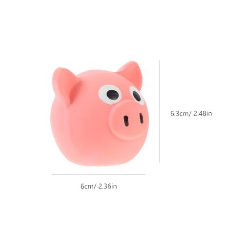 SUPVOX Cartoon Pig Head Chew Toy for Dogs 2.48In Squeaky Pet Toy for Small to Medium Puppies Interactive Indoor Outdoor Dog Chew to Protect Furniture