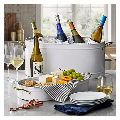 Member's Mark Home Stainless Steel Beverage Tub with Stand - Bottom Tray - Ice Bucket - Party Drink Holder - Outdoor or Indoor Use - Free Standing