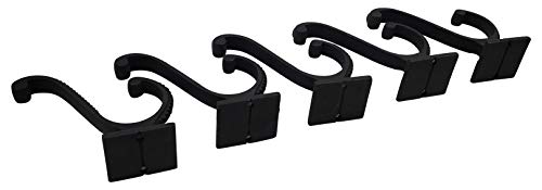 Iron Scroll Coat Hooks - Wall Mounted Rustic Farmhouse Cast Iron DIY Coat Towel Hat Scarf Bag Hook - 5 Pack (Black) - style: Scroll (Black)