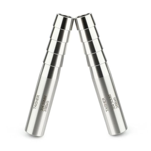 TAISHER 5PCS 304 Stainless Steel Pipe Fittings, 3/8" Barb, 2" Length Weld Nipple Cast Pipe - size: 3/8" Barb(2" Length)