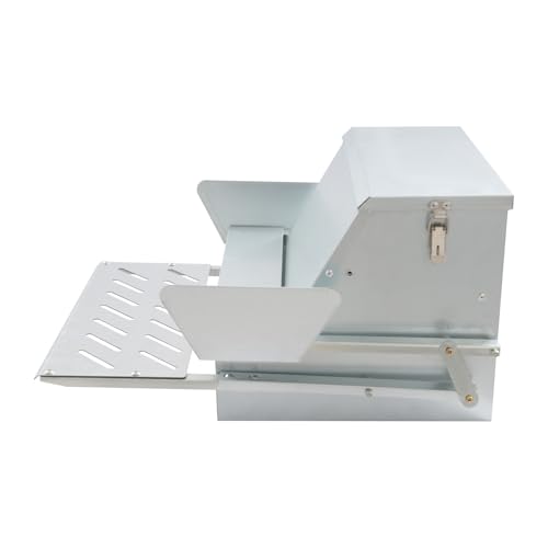 Chicken Feeder Automatic Treadle Feeder for Outdoor, 25lb Poultry Feeder with Weatherproof Lid, Sturdy Galvanized Steel Feeders for 6-12 Chickens 10 Days