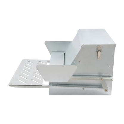 Chicken Feeder Automatic Treadle Feeder for Outdoor, 25lb Poultry Feeder with Weatherproof Lid, Sturdy Galvanized Steel Feeders for 6-12 Chickens 10 Days