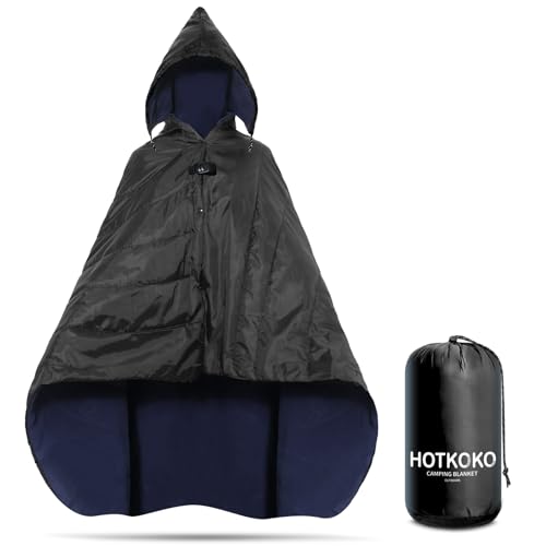 Waterproof Stadium Blanket, Fleece Camping Blanket Soft Warm Wearable Camp Blanket for Outdoor Camping, Picnic, Stadium, Sports, Beach, Car - color: Black