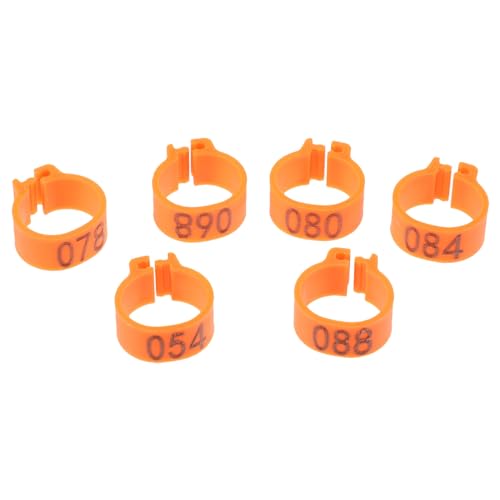 Happyyami Snap Pigeon Bands Bird Identification Rings Lightweight Leg Bands for Poultry Easy to Apply - color: Orange