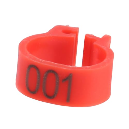 100Pcs 8MM 001 to 100 Numbered Plastic Letter Pigeon Bird Leg Bands Rings, Pigeon Identify Rings, Training Supplies Leg Number Bird Bands for Letter Pigeon (Red) - color: Red