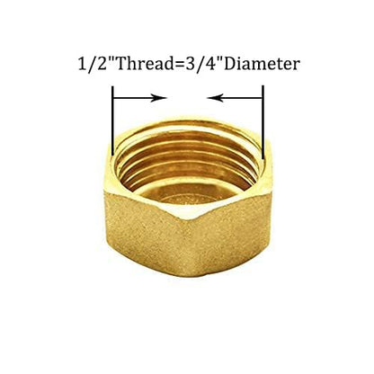Joywayus 2Set Brass Male Bulkhead Kit Include 1/4" NPT Female 1/2" Male Water Tank Connector Threaded And 1/2" Female Outer Hex Head End Pipe Caps with Rubber Gasket - size: 1/2" Male x 1/4"NPT Female-2PCS